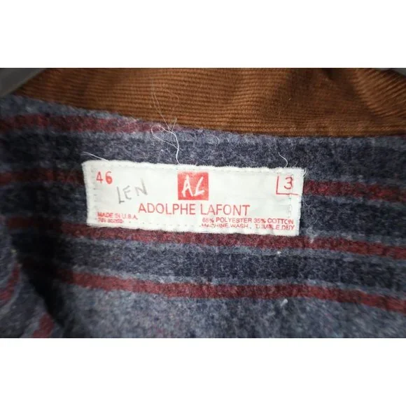 Vtg 60s Adolphe Lafont Mens 46 US Government Blanket Lined Denim Barn Jacket USA